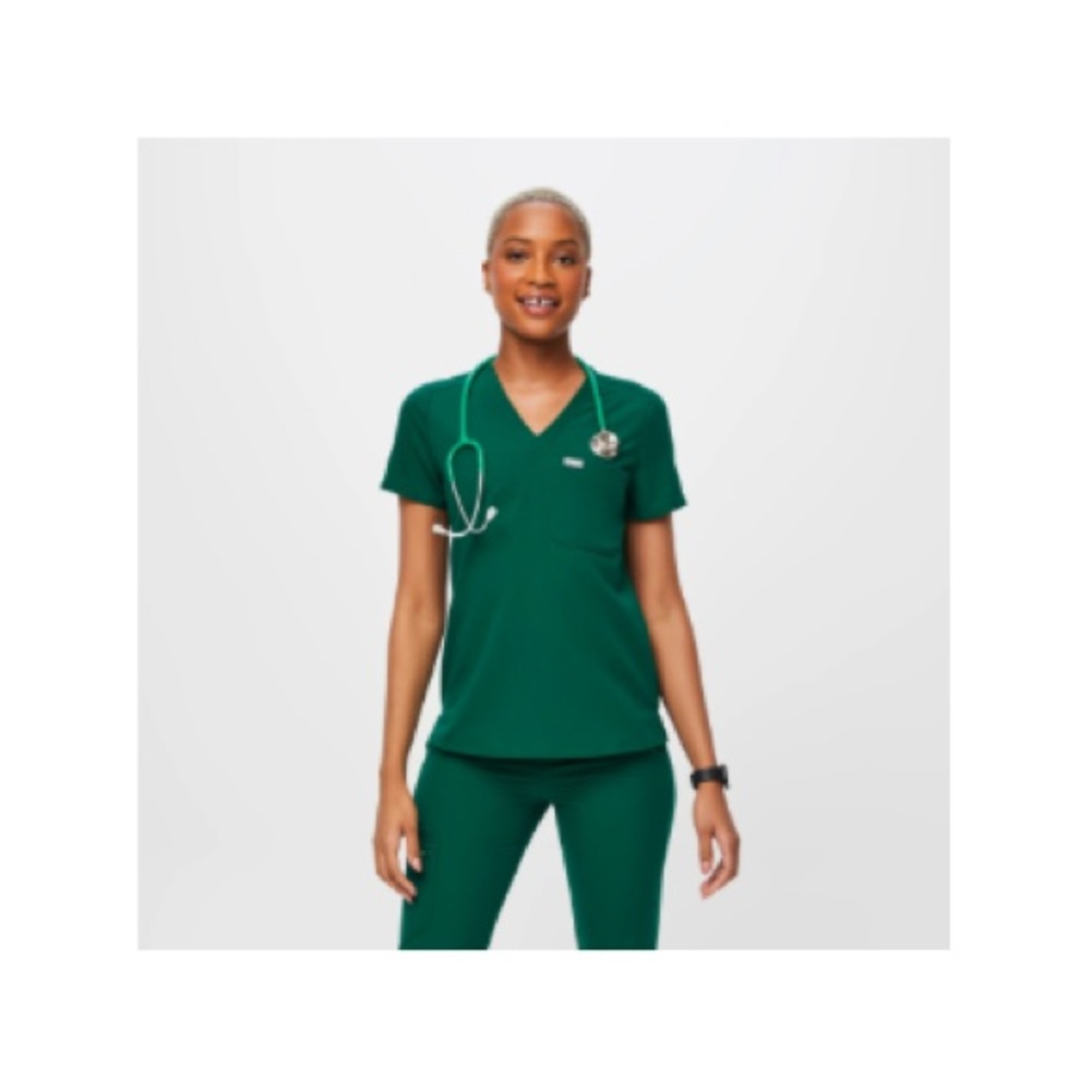 Figs Hunter Green Women's Skinny Top